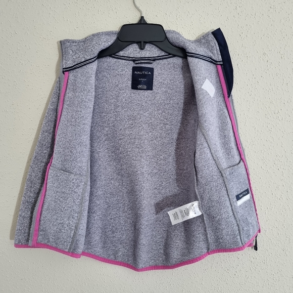 [BUNDLE!] Nautica Girls Grey/ Pink Fall Zip Fleece Sweater Size 7 - Picture 7 of 16